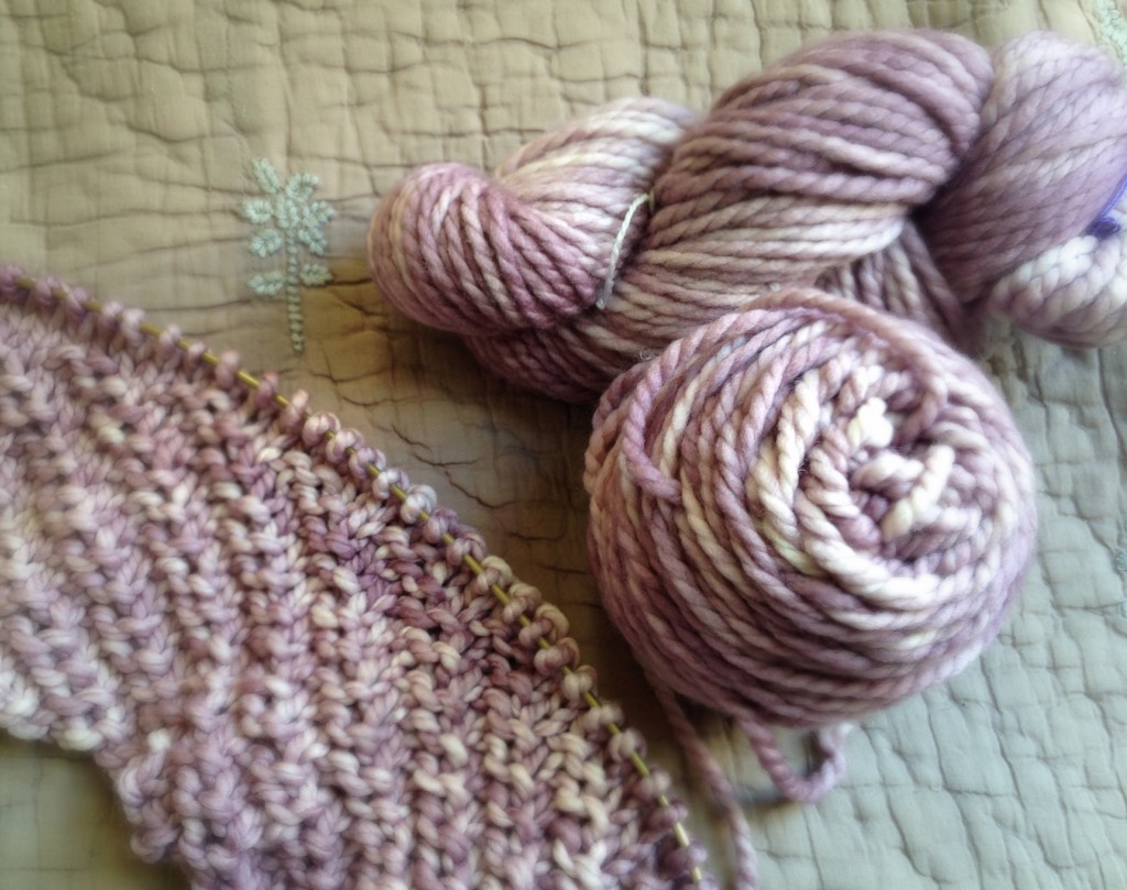 Madelinetosh Home in Sugar Plum - Patter coming soon to Loop! Loop, London.www.loopknitlounge.com