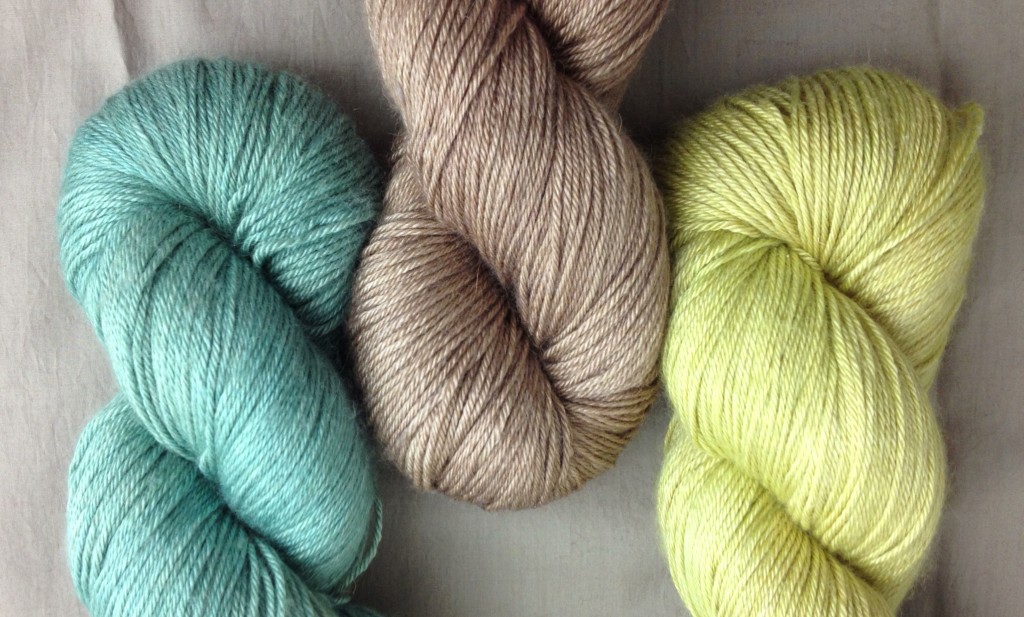 Kismet Refuge. L-R  Juniper, Country Road, Limoncello. www.loopknitlounge.com Copyright of Loop, London