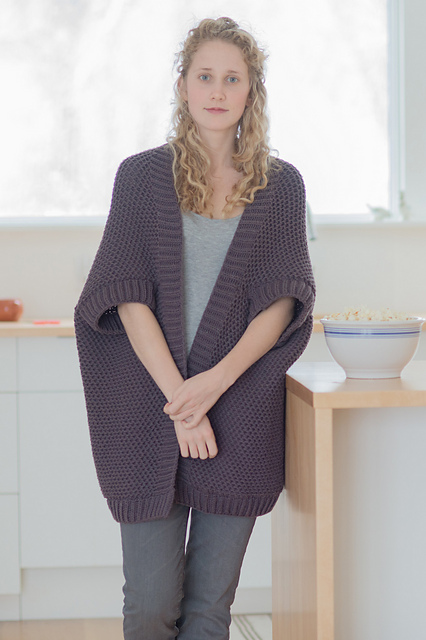 Stella - knit with Lark in Damson. Photo courtesy of Quince & Co.