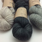 Eden Cottage Yarns, Bowland DK (L-R) Stone, Charcoal, Steel. Loop, London. www.loopknitlounge.com