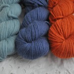 Quince & Co. Puffin (L- R) Birds Egg, Fjord and Nasturtium. Loop, London. www.loopknitlounge.com