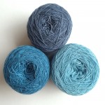 Cowgirlblues Lace (CW from Top) Airforce, Sea Grass, Guinea Fowl. Loop, London. www.loopknitlounge.com