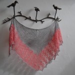 Ishbel by Ysolda Teague, in Cowgirlblues Lace, colours- Silver Fox and Blossom. Loop, London. www.loopknitlounge.com