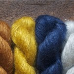 Shibui Silk Cloud, (L-R) Browstone, Brass, Suit and Ash. Loop, London www.loopknitlounge.com