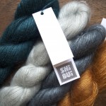 Shibui Silk Cloud, (L-R) Graphite, Ash, Brownstone and Cove. Loop, London www.loopknitlounge.com