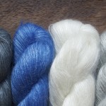 Shibui Silk Cloud, (L-R) Graphite, Cascade, Ivory and Ash. Loop, London www.loopknitlounge.com
