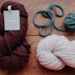 Woolfolk Hygge. 12 Burgundy, 02 Silver, 13 Dirty Sea Foam.  Loop, London www.loopknitlounge.com