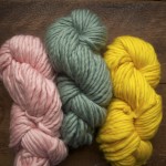 Mrs Moon Plump (L-R Fondant Fancy, Peppermint Cream and Lemon Curd) and Swirl Hat. Loop, London www.loopknitlounge.com