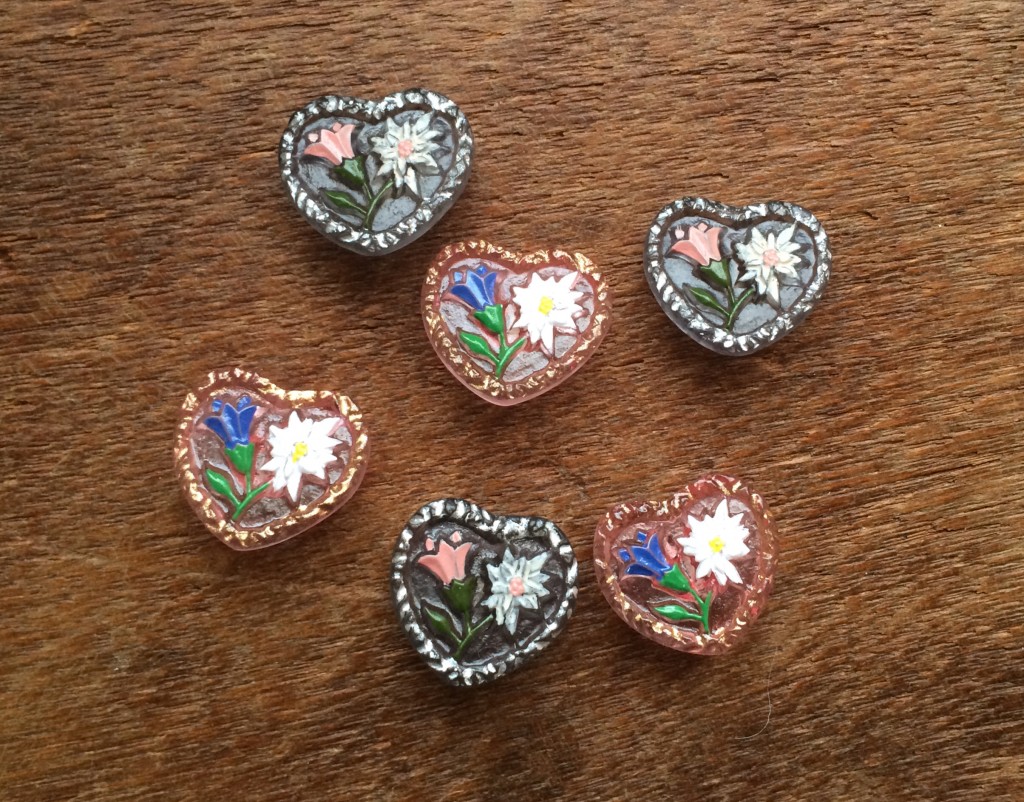 Flower Heart Buttons. Loop, London. www.loopknitlounge.com