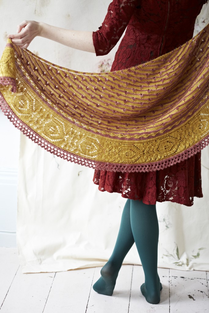 Piccadilly Shawl at Loop London.  By Justyna Lorkowska for Loop. Knit with Eden Cottage Yarns Hayton