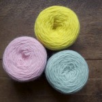 Orkney Angora (CW from Top) Gold, Sage and Coral. Loop, London