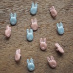 Rabbit Button, Blue and Pink. Loop, London. www.loopknitlounge.com