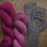 Uncommon Thread Lush Worsted in Peony and Wilted Rose and Spring Bloom Mitts. Loop, London. www.loopknitlounge.com