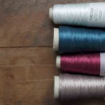 Ito Serishin (Top-Bottom) 108 Snow Gray, 104 Balsam, 102 Enji, 104 Logwood. Loop, London