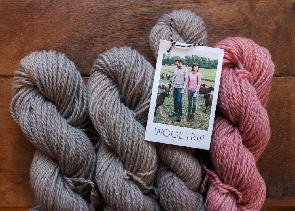Wool Trip in Mussel Grey and Rosé