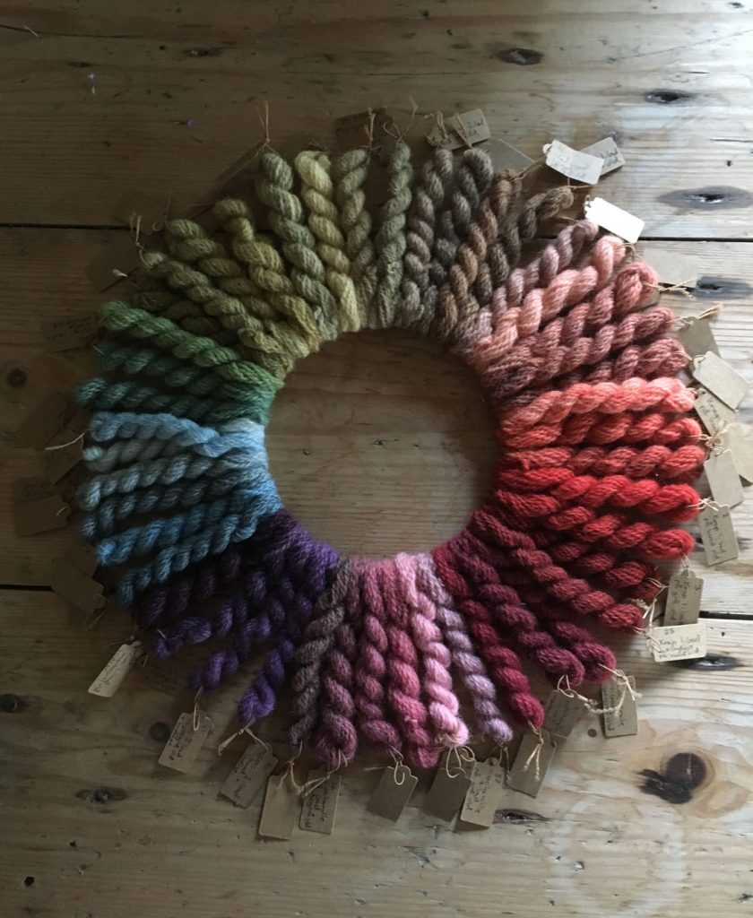 Mini Skeins of plant dyed wools by Mette Mehlsen for Loop London.