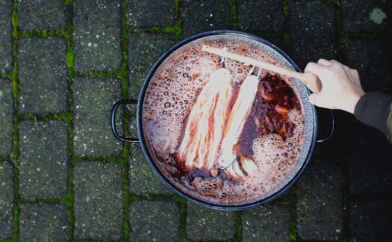 A pot of natural plant dyeing with Mette Mehlsen for Loop London