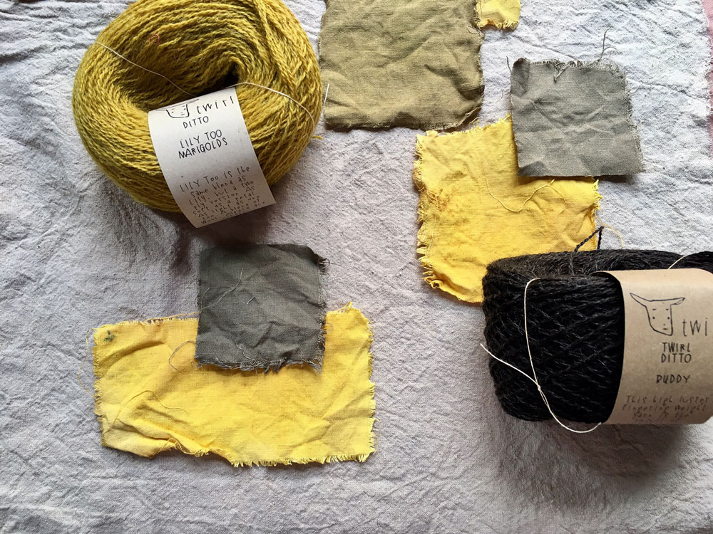 Naturally dyed Marigold and Buddy Twirl at Loop London