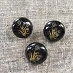 Black with Lilac Flower button at Loop London