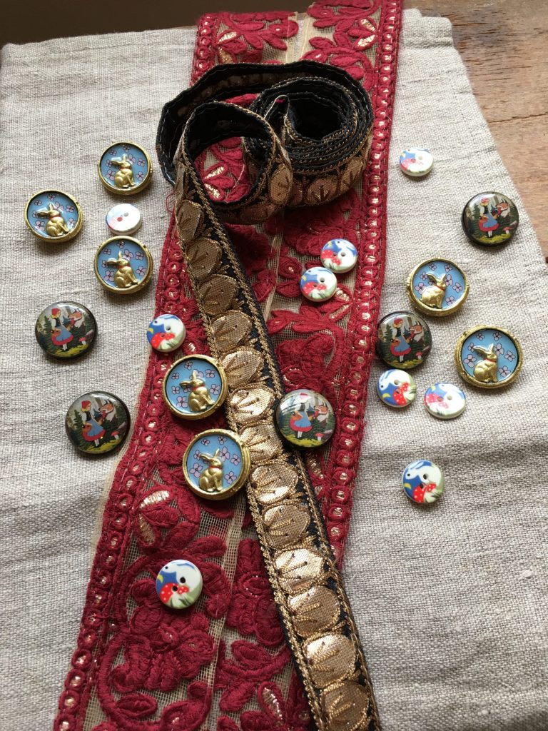 Embellishments - ribbons and buttons at Loop London