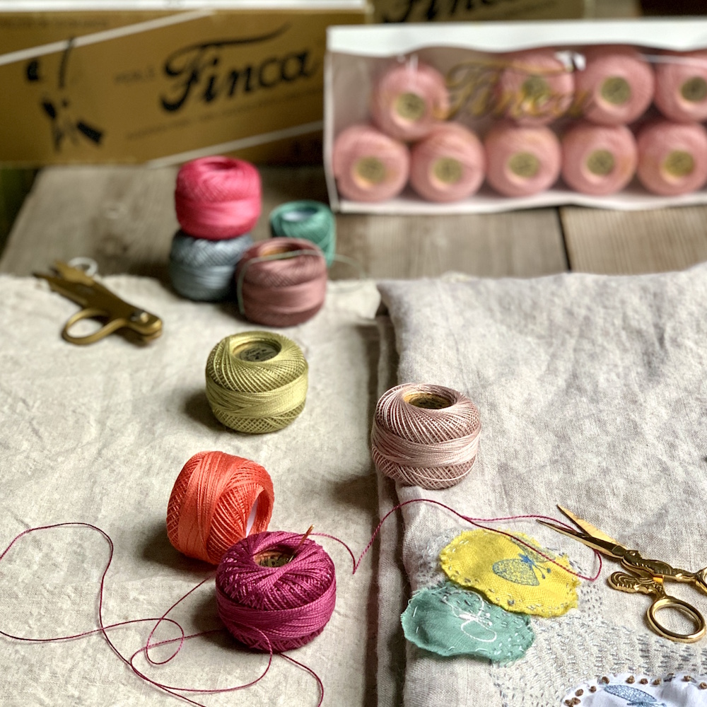 Finca Perle threads and embroidery workshop love at Loop